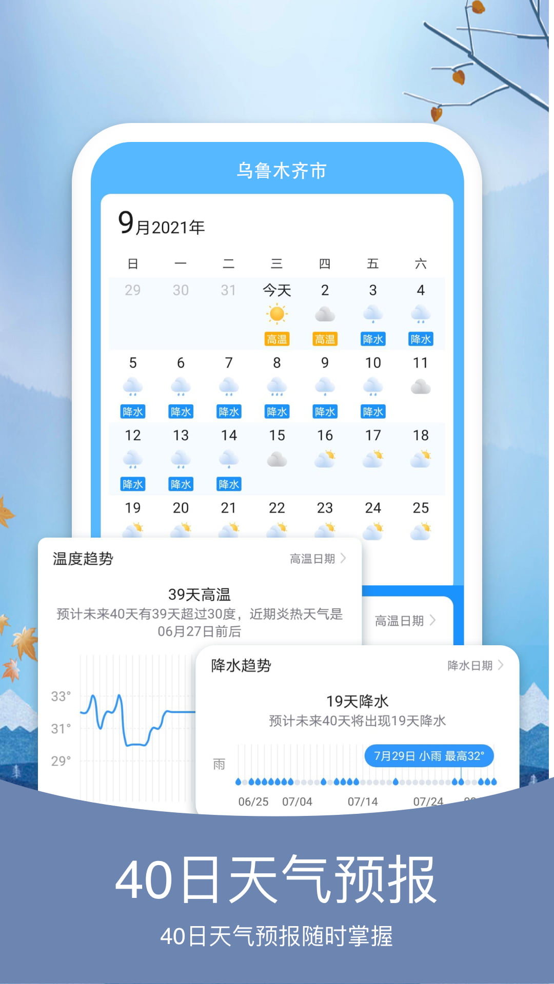 橘子天气手机软件app截图