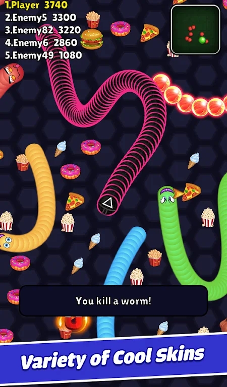 蠕虫io滑蛇竞技场手游app截图
