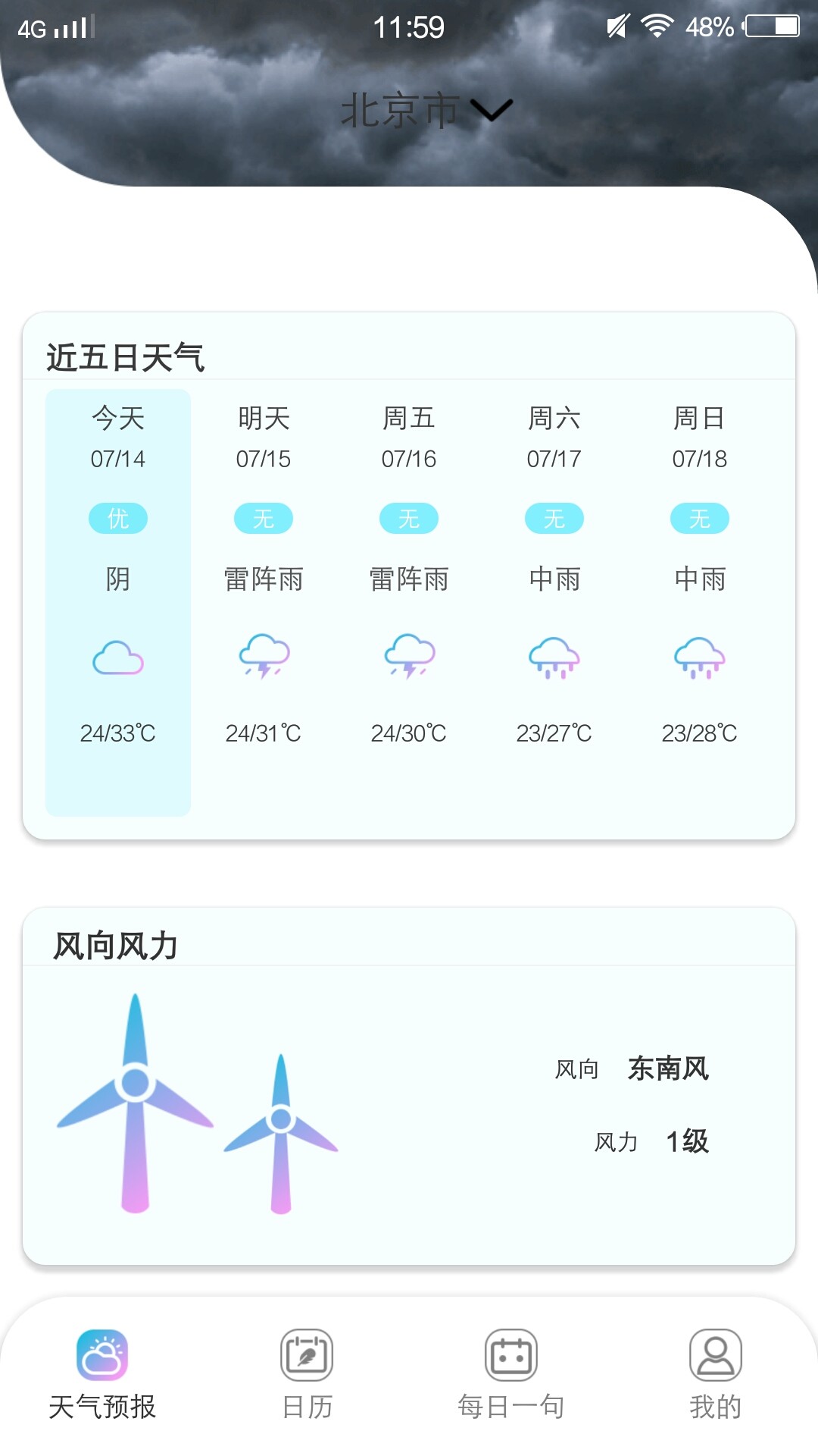 樱花天气预报手机软件app截图