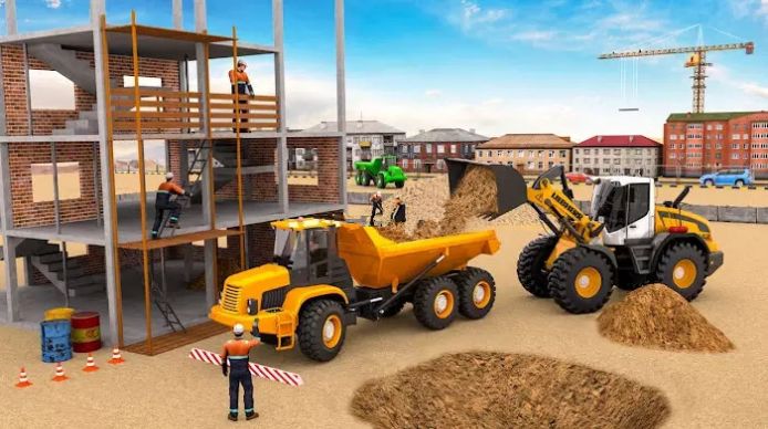 挖掘机房子工作城市手游app截图