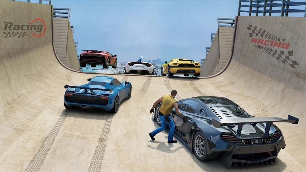 超级汽车特技比赛3D手游app截图