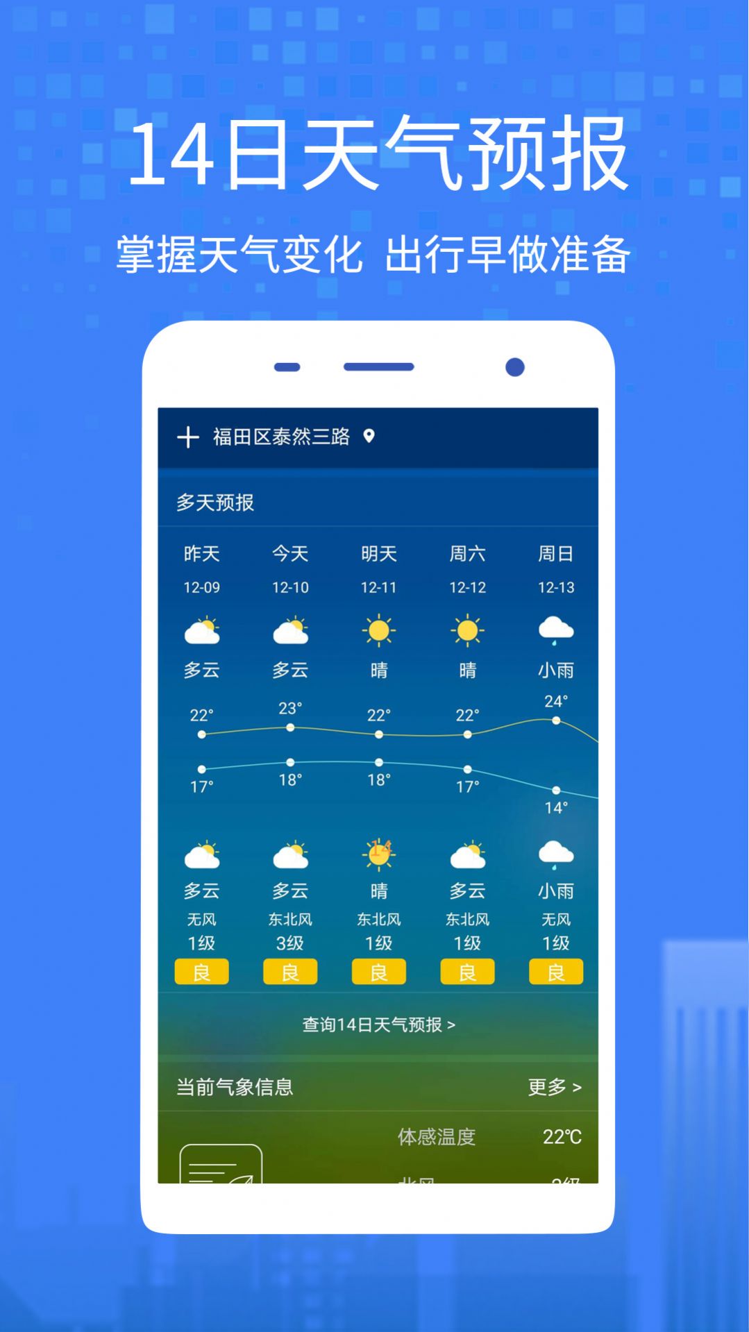 一个天气预报手机软件app截图