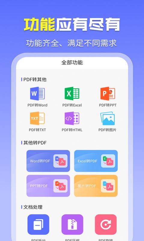 智能PDF转换助手手机软件app截图