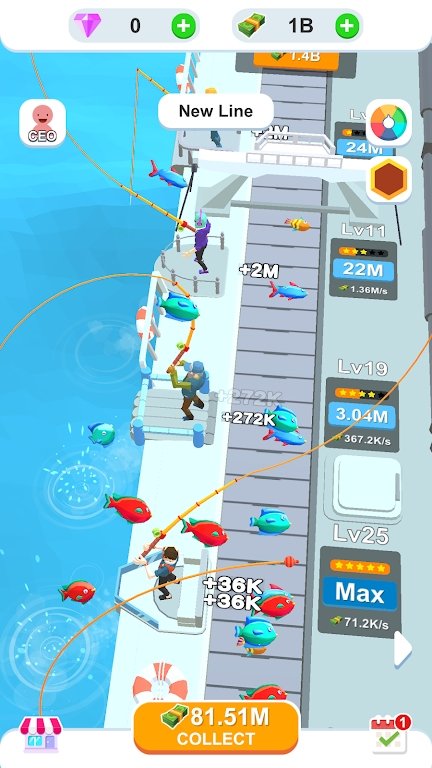 闲散的海上捕鱼手游app截图