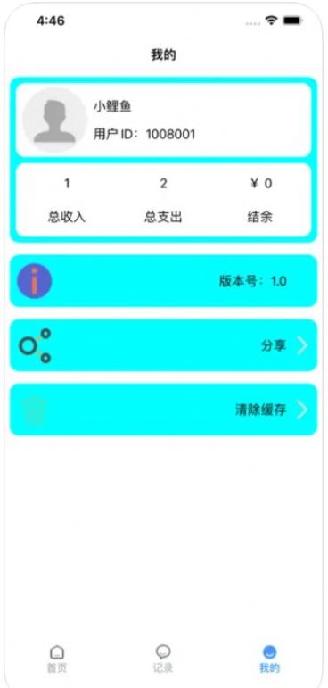 小鲤鱼日常记账手机软件app截图