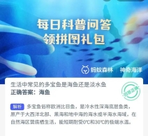 《支付宝》2023.10.9神奇海洋科普问答答案